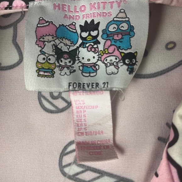 Hello Kitty Pajama Set Forever 21 Pink Kawaii Sleepwear Women's Outfit - Picture 7 of 10